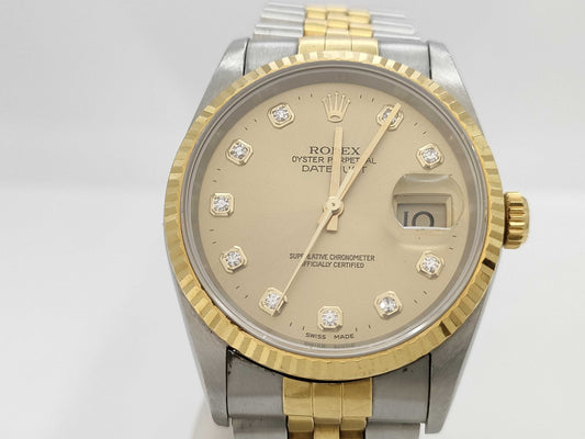 ROLEX 16233G T232760 Champagne Dial Boys' Watch