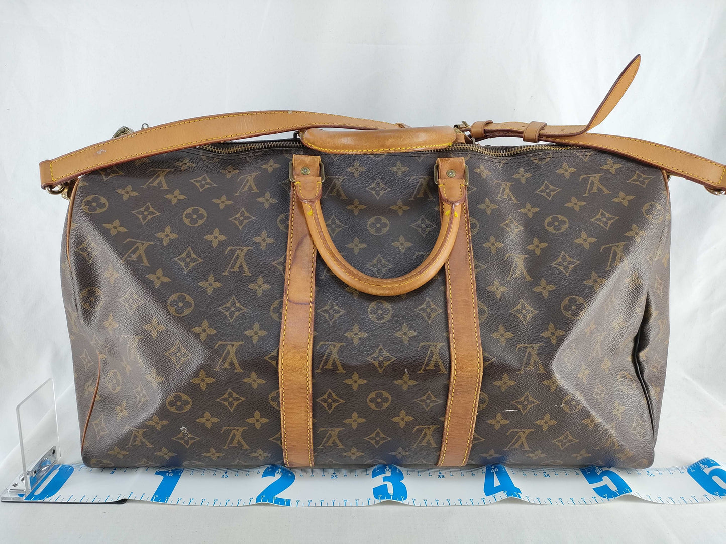 LOUIS VUITTON Monogram Vuitton Key Pol Bandriere 50 Boston Bag