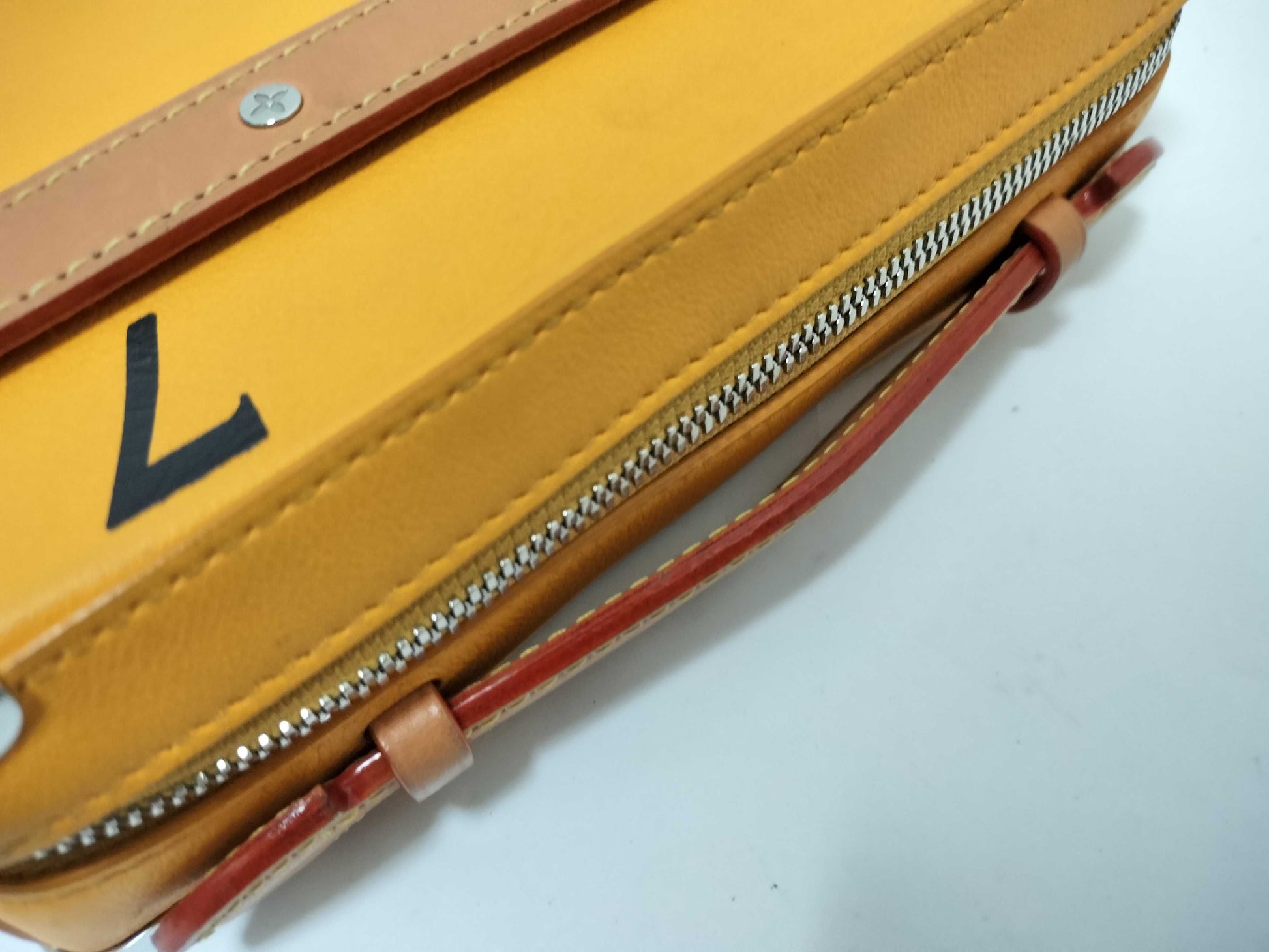 LOUIS VUITTON M59669 Virgil Abloh Handle Soft Trunk Saffron RFID Verified Handbag