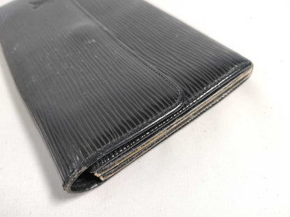 LOUIS VUITTON Epi Vuitton Epi Portefeuille Sara Martier Engraved Long Wallet Black Wallet