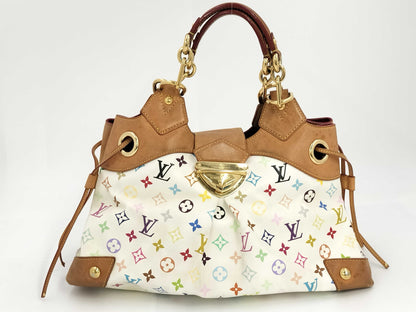 LOUIS VUITTON Vuitton Multicolor Ursula M40123 White Tote Bag