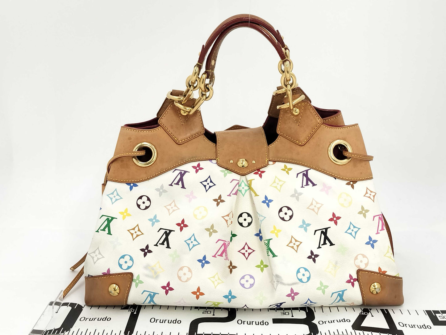 LOUIS VUITTON Vuitton Multicolor Ursula M40123 White Tote Bag