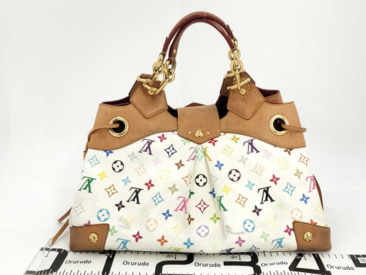 LOUIS VUITTON Vuitton Multicolor Ursula M40123 White Tote Bag