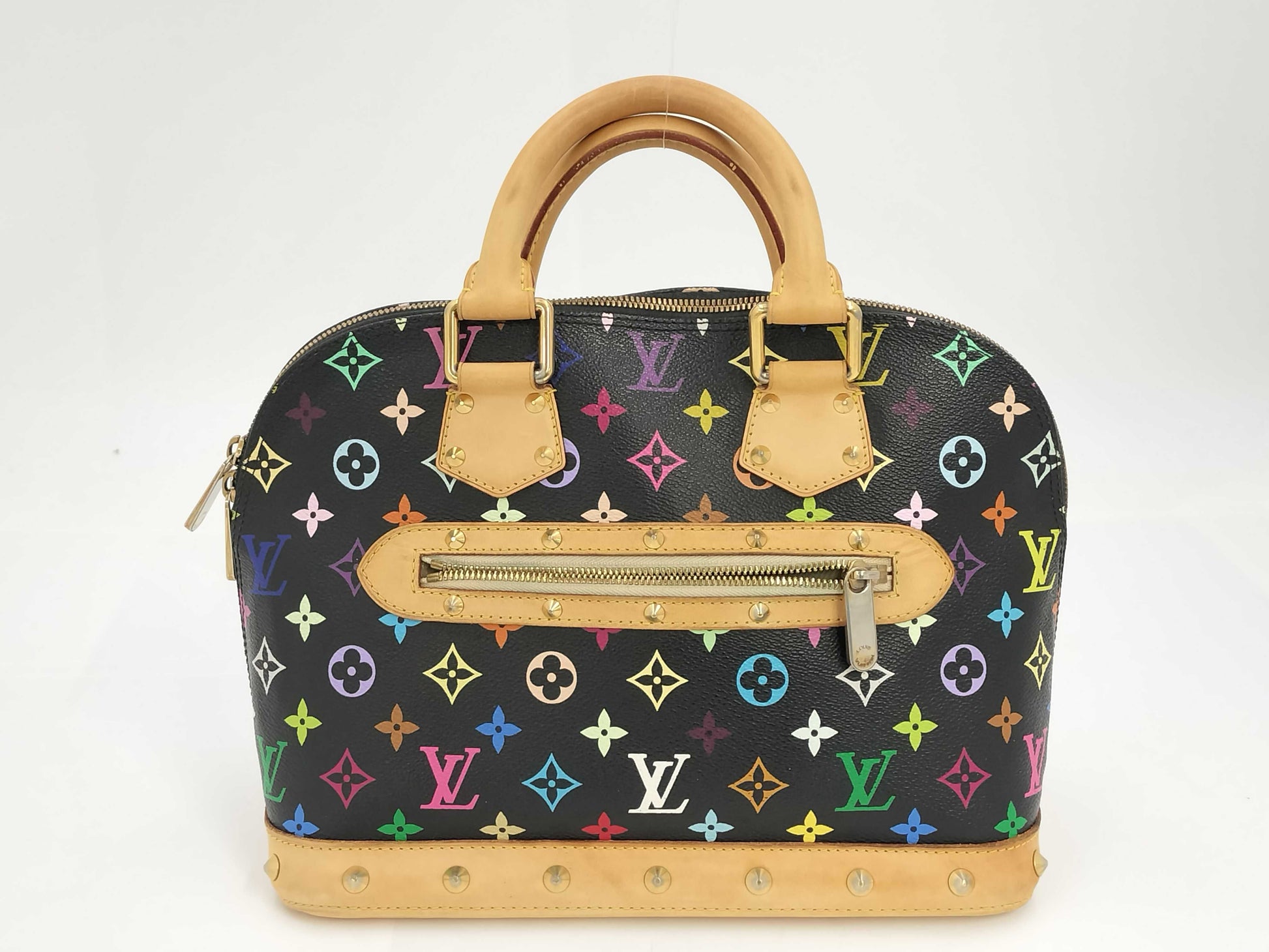 LOUIS VUITTON Monogram Multicolor Alma Noir M92646 FL1068 Handbag