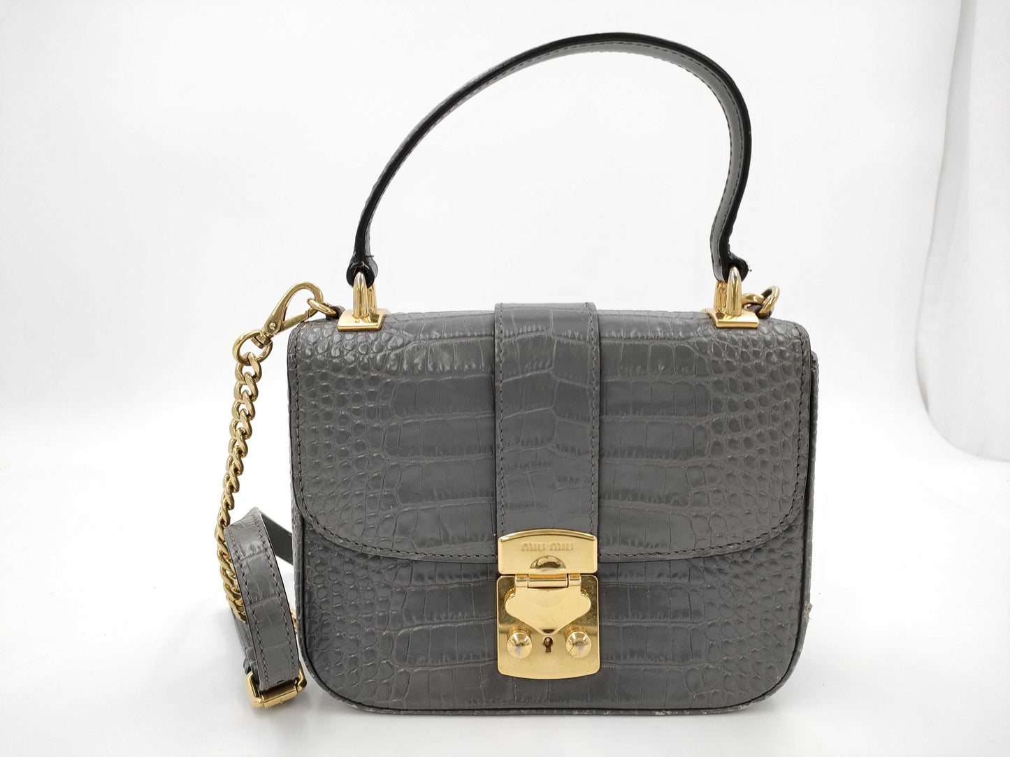 miu miu miu miu crocodile 2-way shoulder bag/handbag