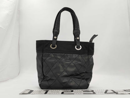 CHANEL Paris Ritz PM Tote Bag Black Silver Hardware on Canvas 11352179