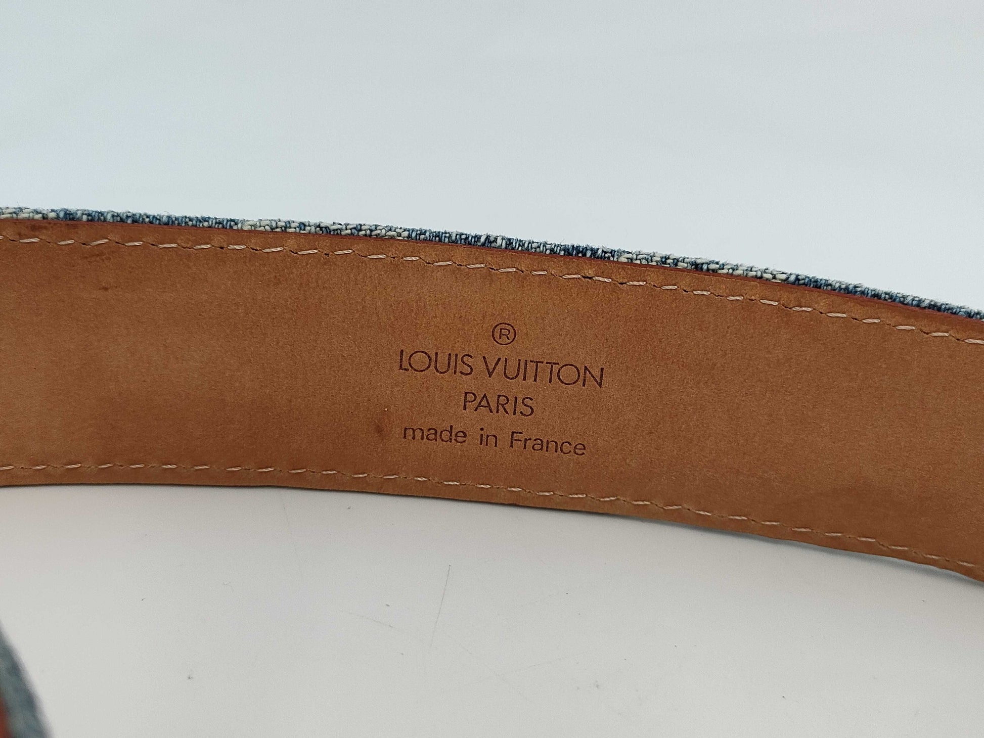 LOUIS VUITTON Denim Santur Blue CT1025 Belt