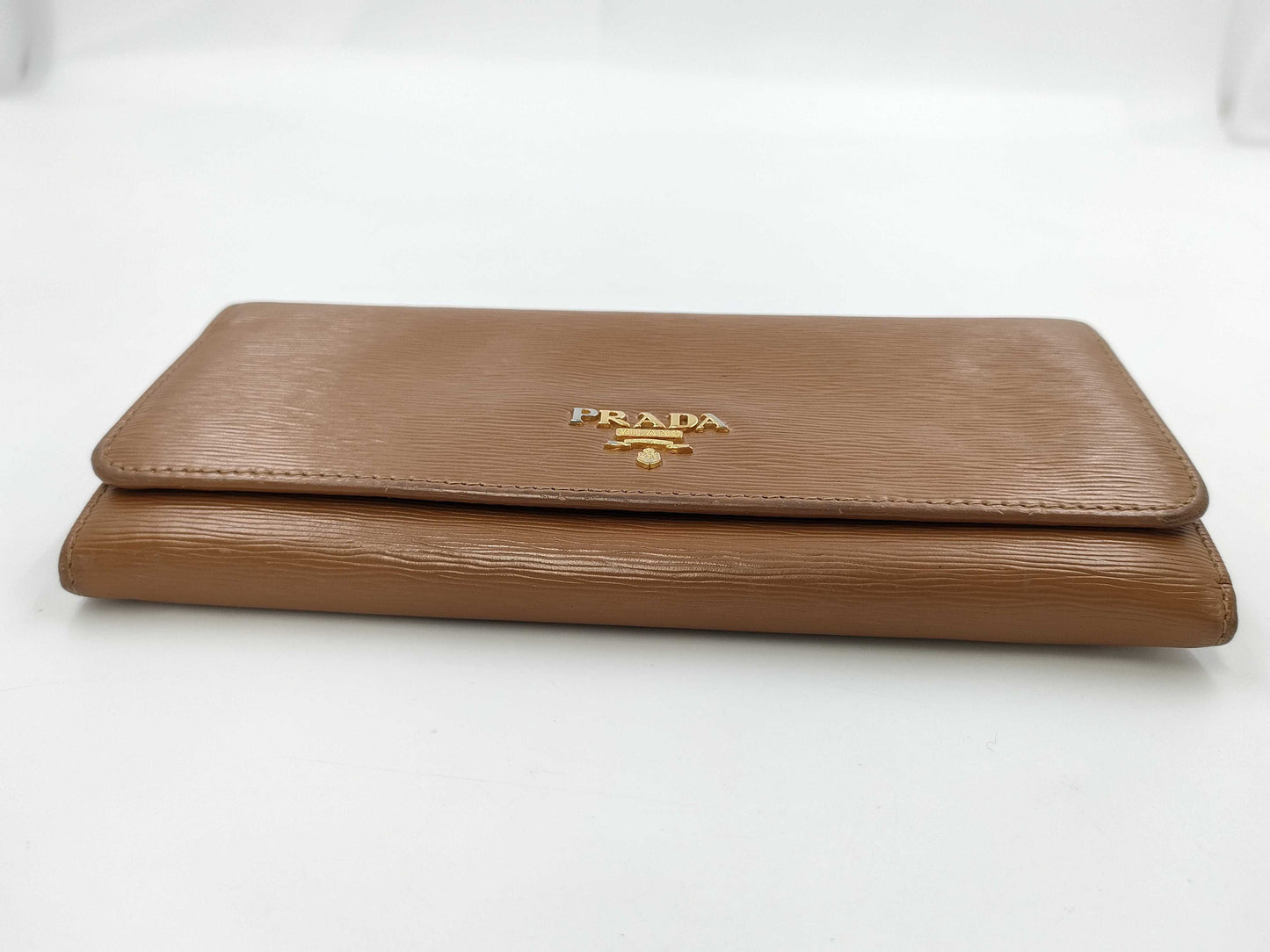 PRADA Prada long wallet leather camel