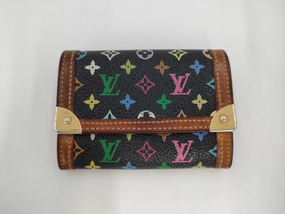 LOUIS VUITTON Multi Coin Case Porte Monnaie Plat Noir with unclear number
