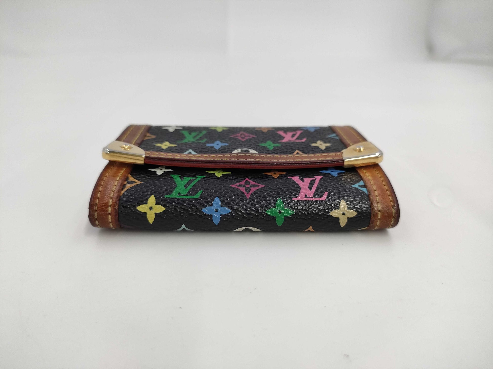 LOUIS VUITTON Multi Coin Case Porte Monnaie Plat Noir with unclear number