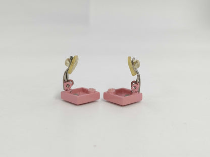 CHANEL Coco Mark Square Pink x Silver 04P Earrings