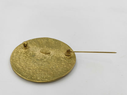 CHANEL Round Coco Mark Gold BR Brooch