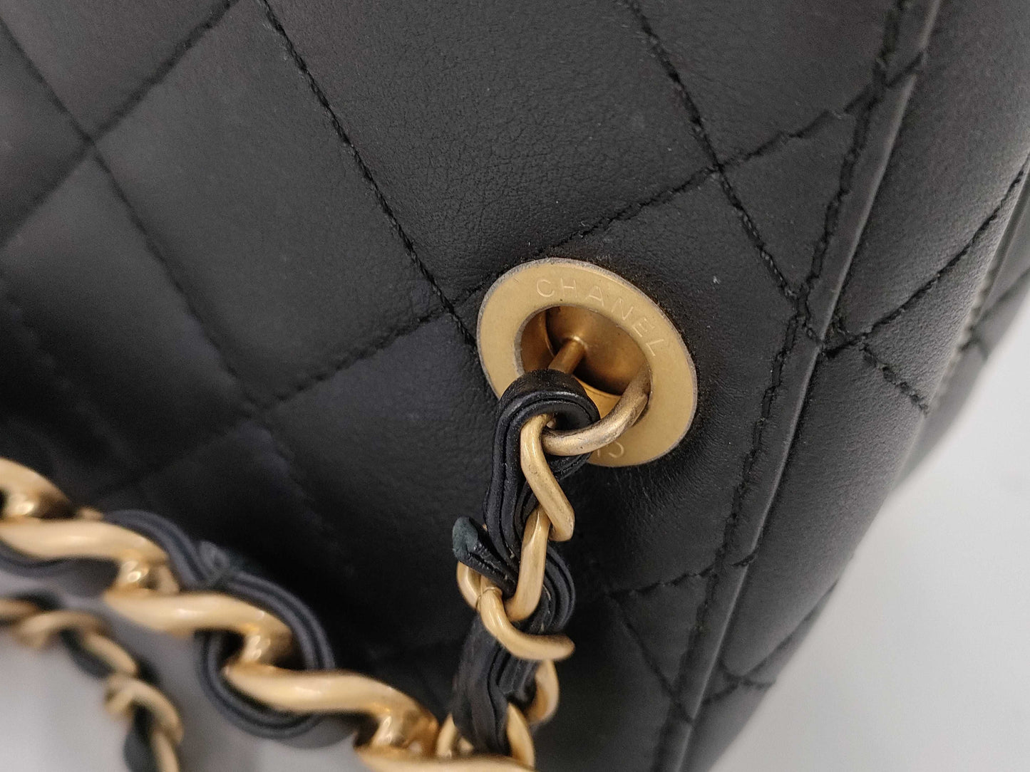 CHANEL Matelasse Chain Vanity Lamb G Hardware Black Shoulder Bag CPX8P2AH