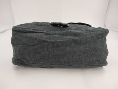 FENDI Mamma Cotton One-Shoulder Bag, Gray