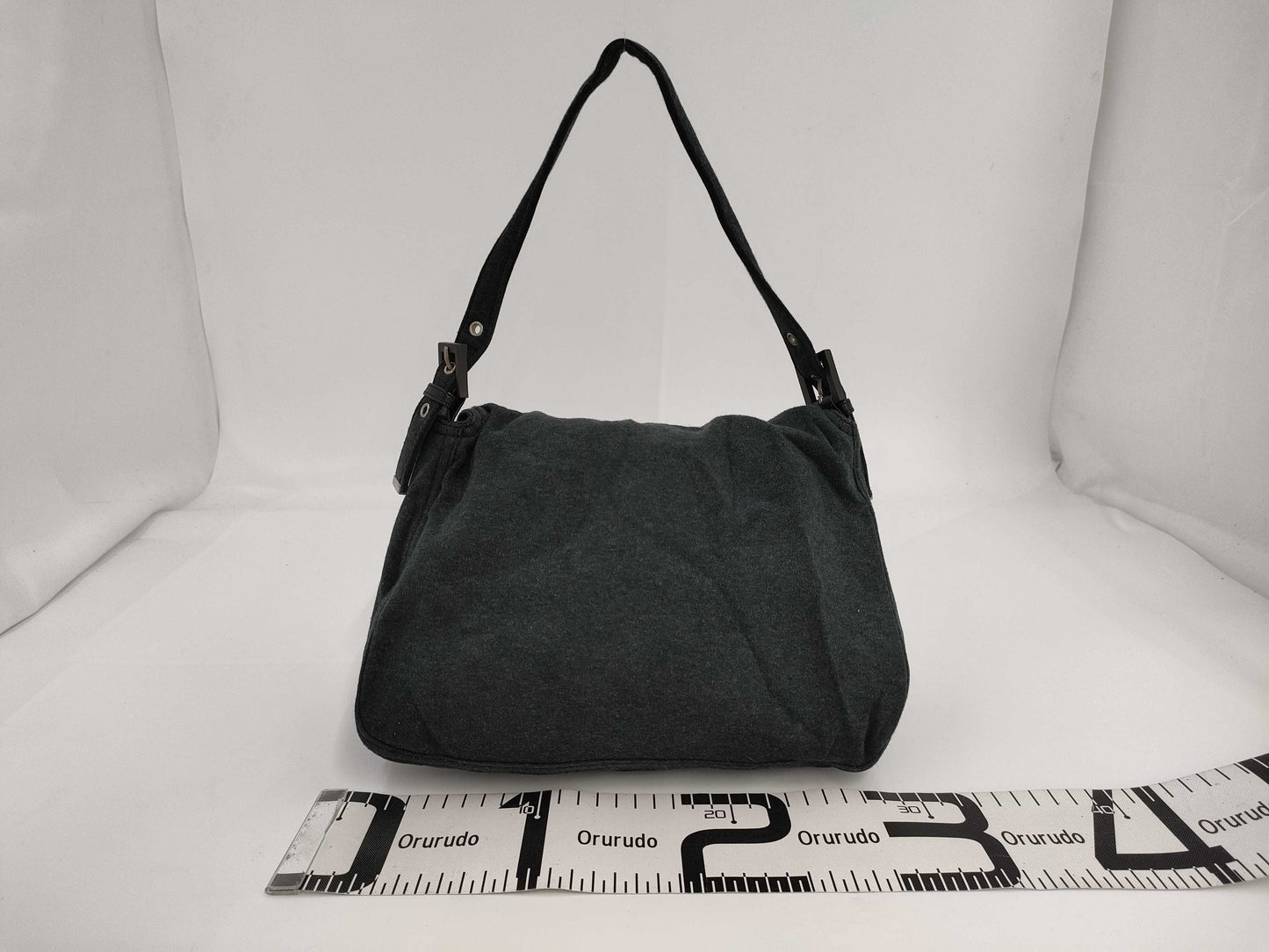 FENDI Mamma Cotton One-Shoulder Bag, Gray