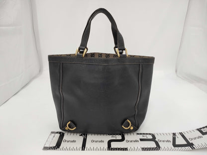 GUCCI Abbey Leather Handbag Black Tote Bag