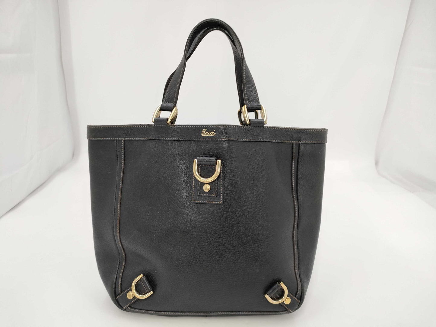 GUCCI Abbey Leather Handbag Black Tote Bag