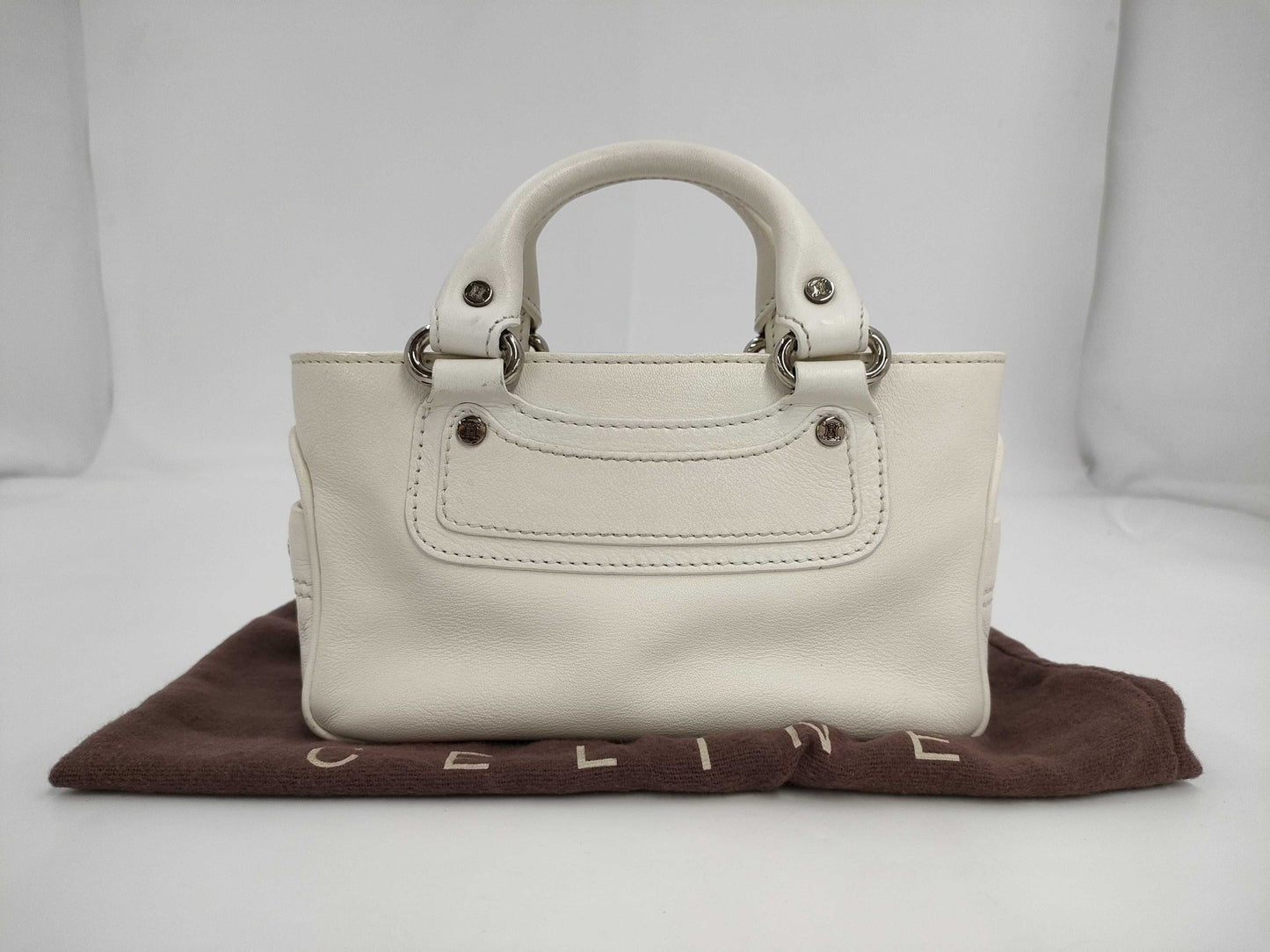 CELINE Mini Boogie Hand Bag White Handbag