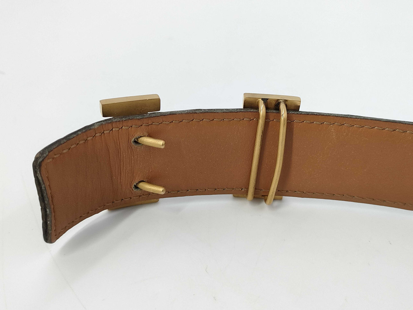 HERMES Constance H Belt, Black Crocodile, 〇L Stamped