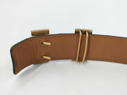 HERMES Constance H Belt, Black Crocodile, 〇L Stamped