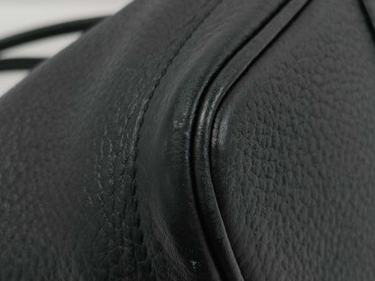 HERMES Garden Party 36 Black T Stamp Tote Bag