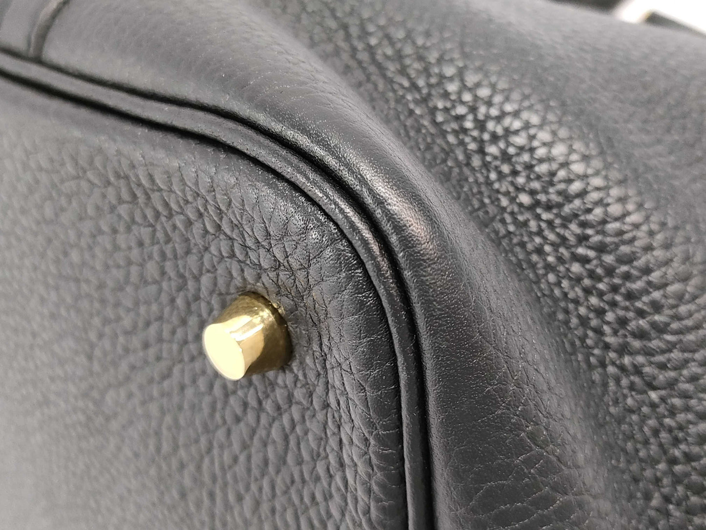 HERMES Picotin Lock 22 Black Handbag with Gold Hardware and D Stamp