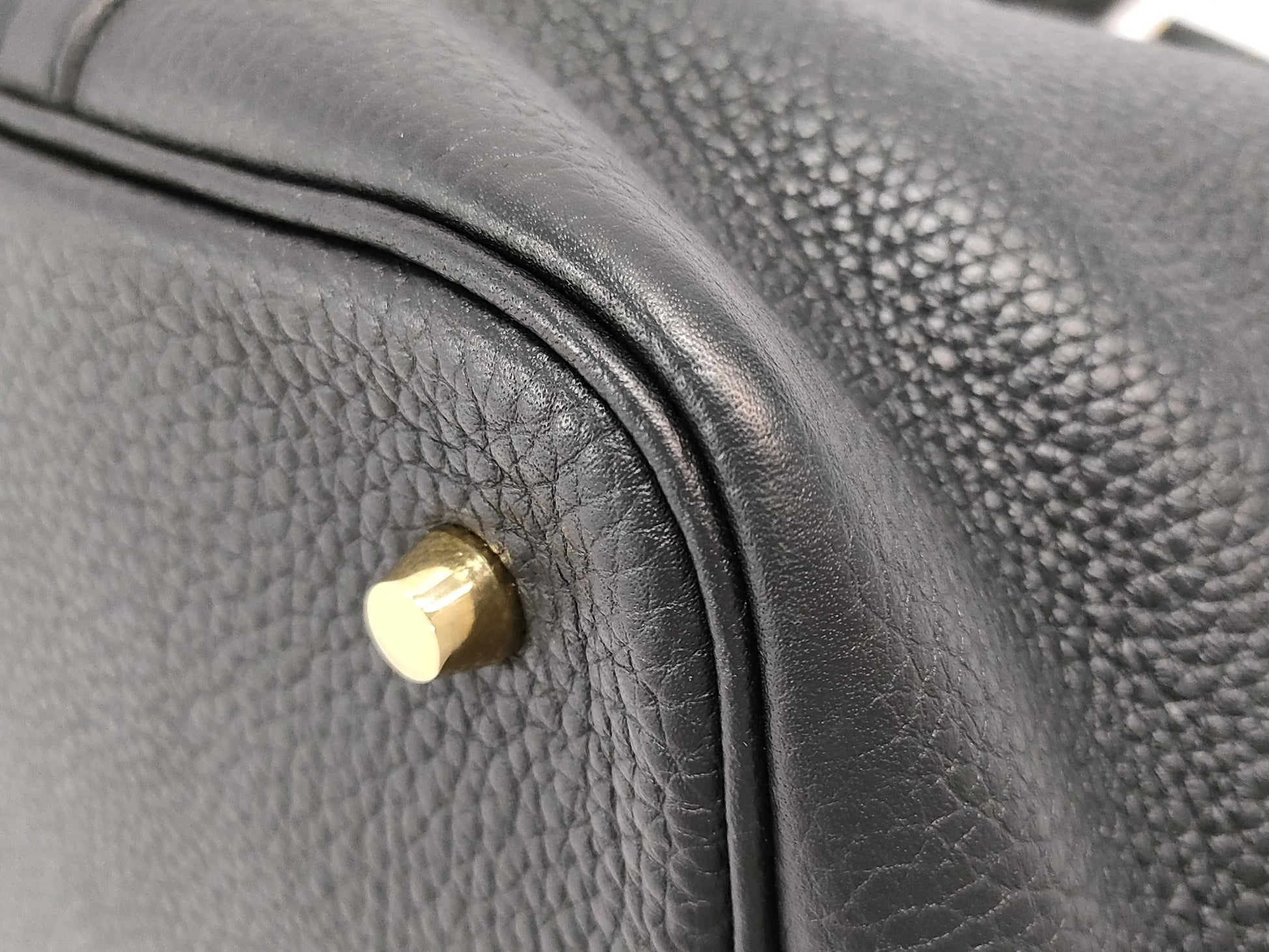 HERMES Picotin Lock 22 Black Handbag with Gold Hardware and D Stamp