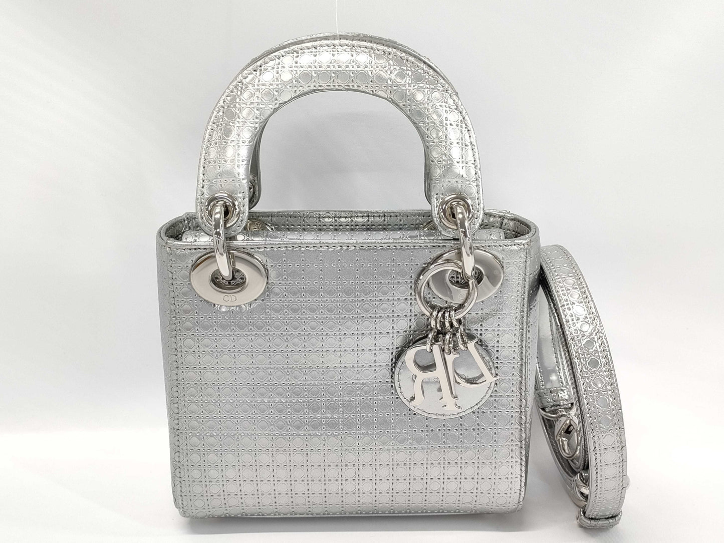 Dior Lady Dior Silver Handbag