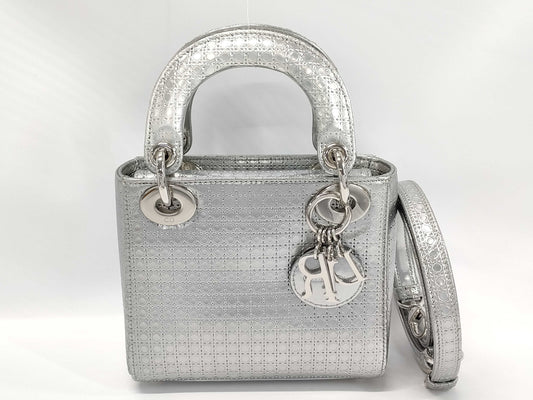 Dior Lady Dior Silver Handbag