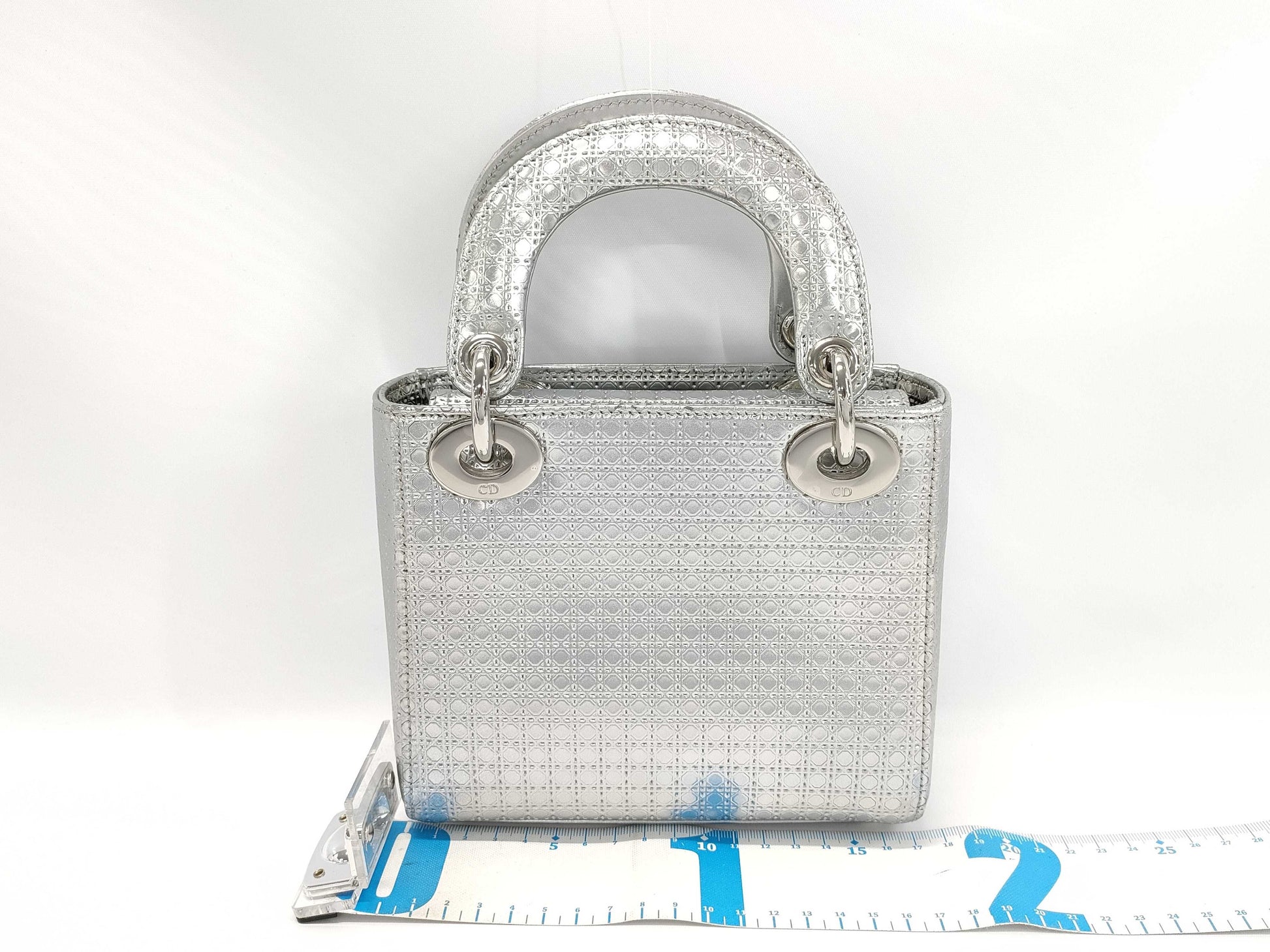Dior Lady Dior Silver Handbag