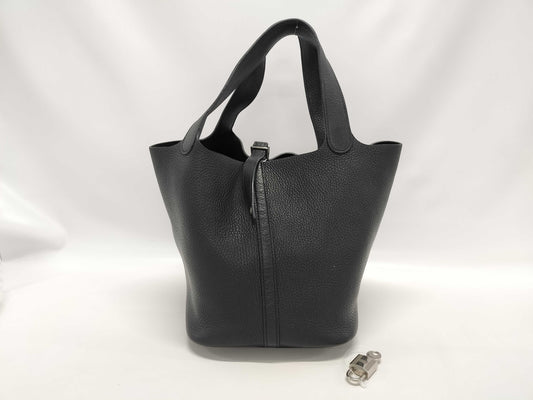 HERMES Picotin Lock 22 Black A-stamped Handbag