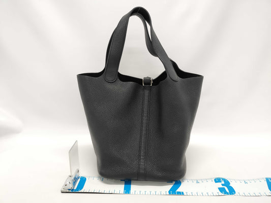 HERMES Picotin Lock 22 Black A-stamped Handbag