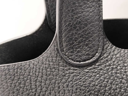 HERMES Picotin Lock 22 Black A-stamped Handbag