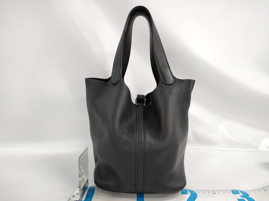 HERMES Picotin Lock 22 Black Handbag with Y Stamp