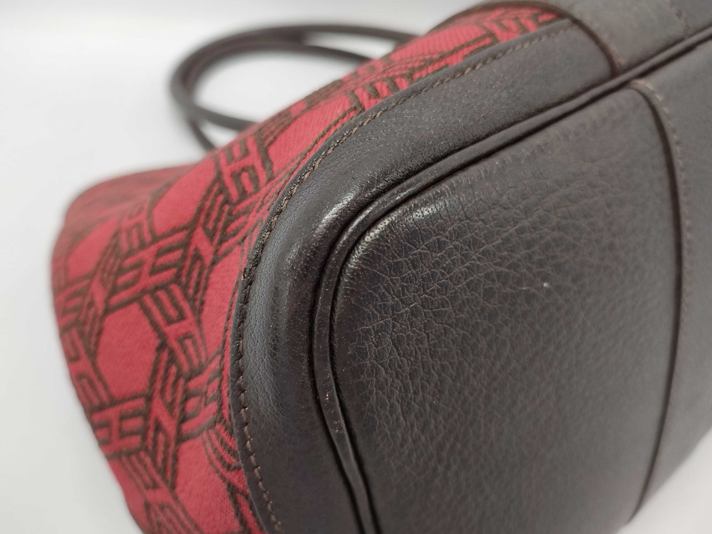 HERMES Garden Party PM 36 Toile Seau H Bordeaux Brown with Silver Hardware and K Stamp