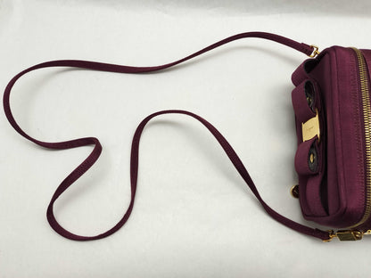 Salvatore Ferragamo Vara 2-Way Handbag, Shoulder Bag, Cylindrical, Bordeaux, Box, Purple GD Hardware