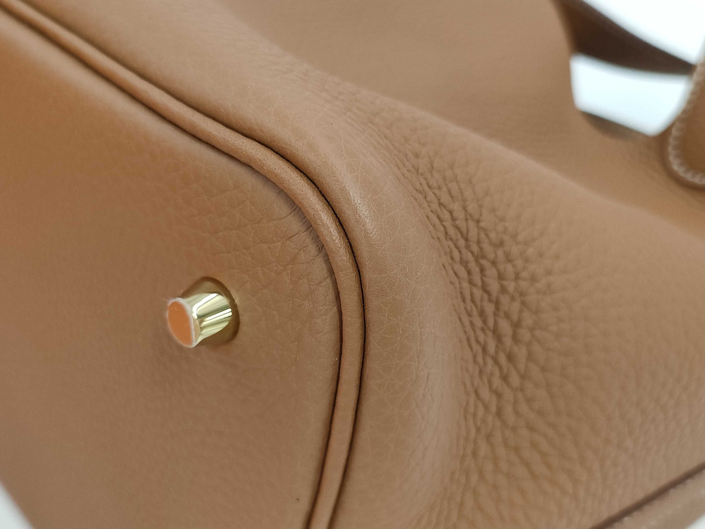 HERMES Picotin MM Taurillon Gold Handbag with G Hardware and K Stamp