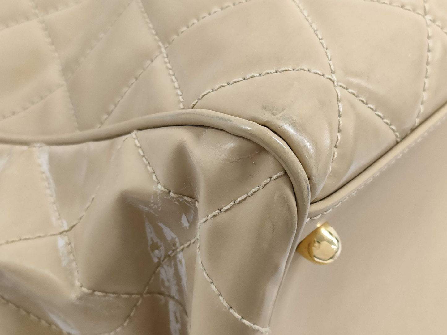 CHANEL Matelasse Supermodel Shoulder Bag Beige Tote Bag