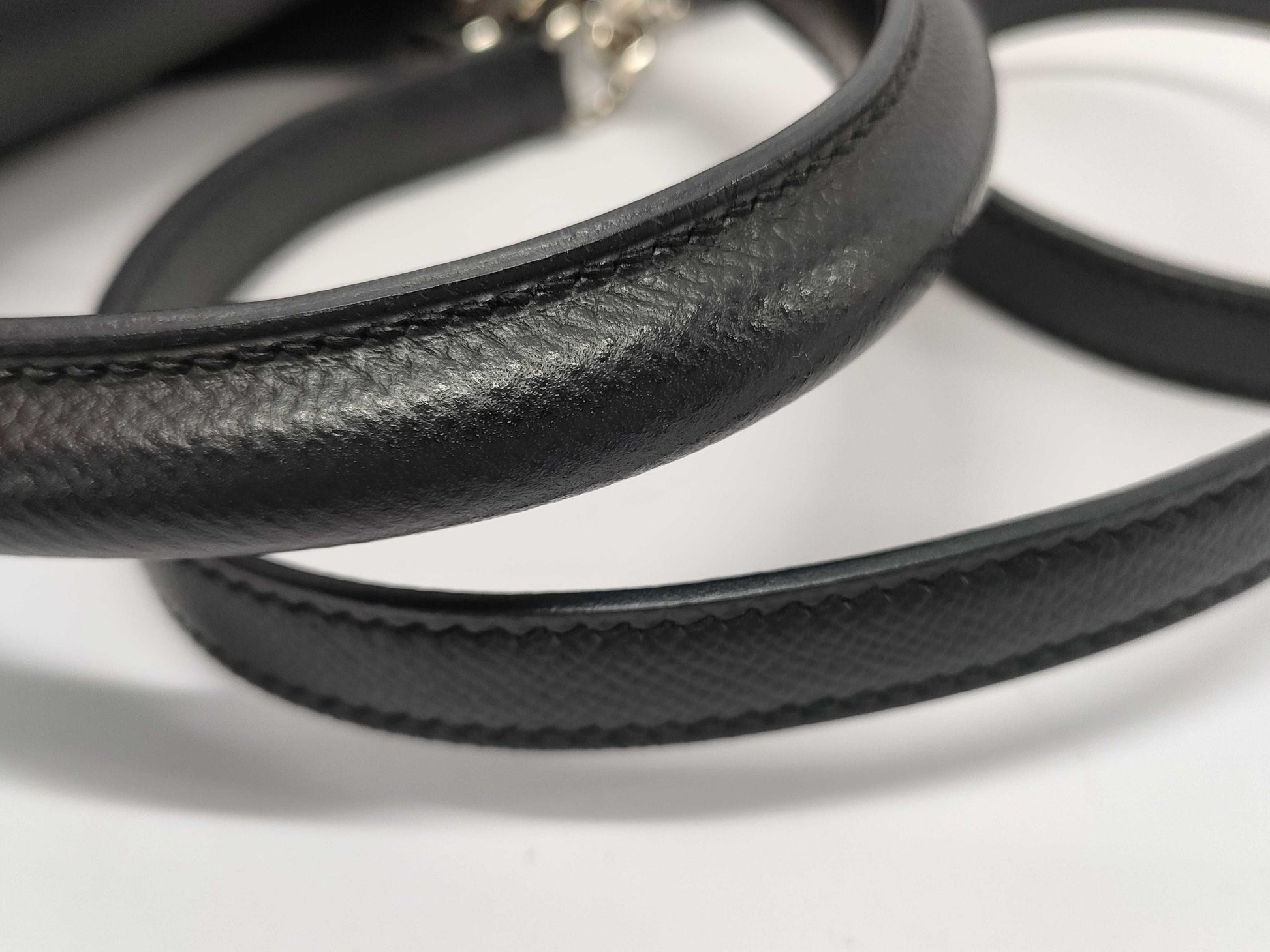 HERMES Kelly 28 Epsom Leather Black Stainless Steel Shoulder Bag with D Stamp