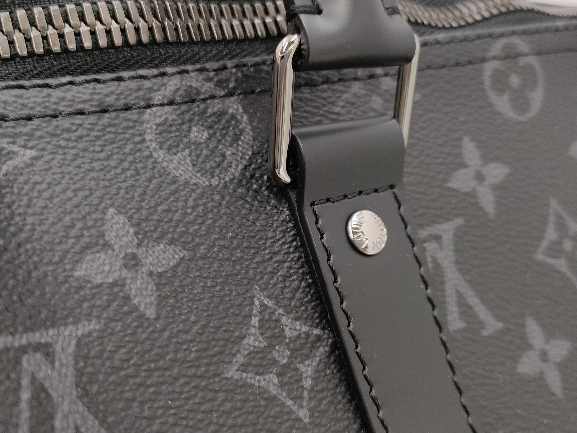 LOUIS VUITTON Monogram Eclipse Keepall Bandouliere 45 M40569 Boston Bag