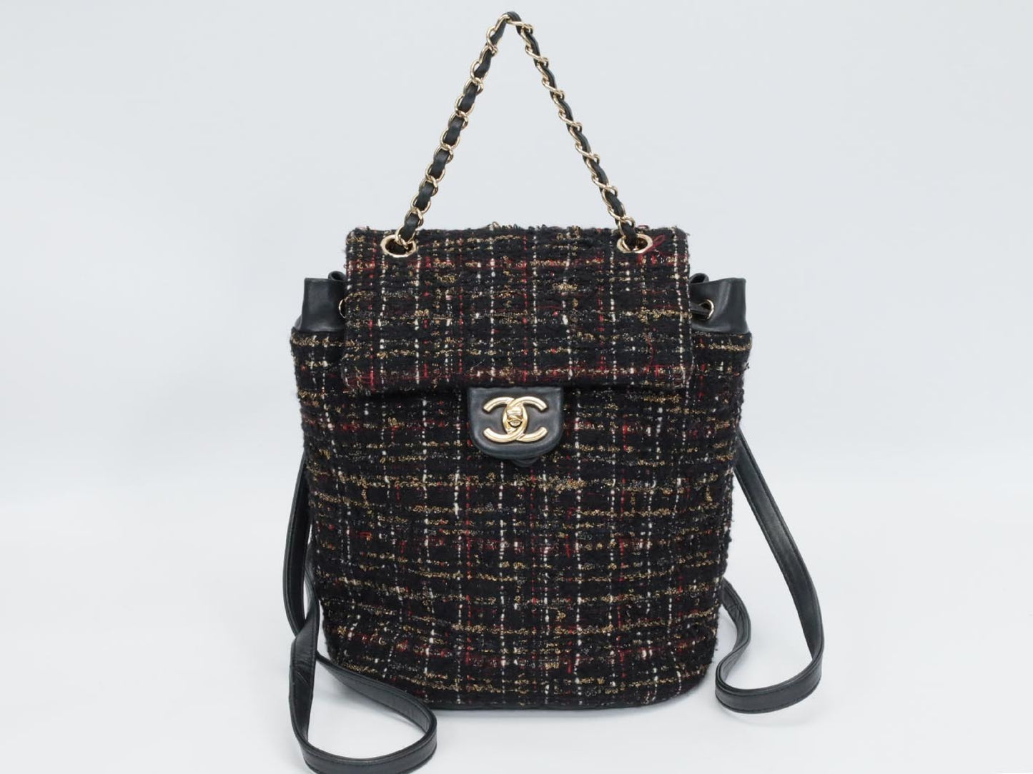 CHANEL Matelasse Tweed Backpack