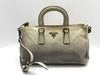 PRADA 2-Way Handbag with Strap, Gray Gradient Leather Handbag