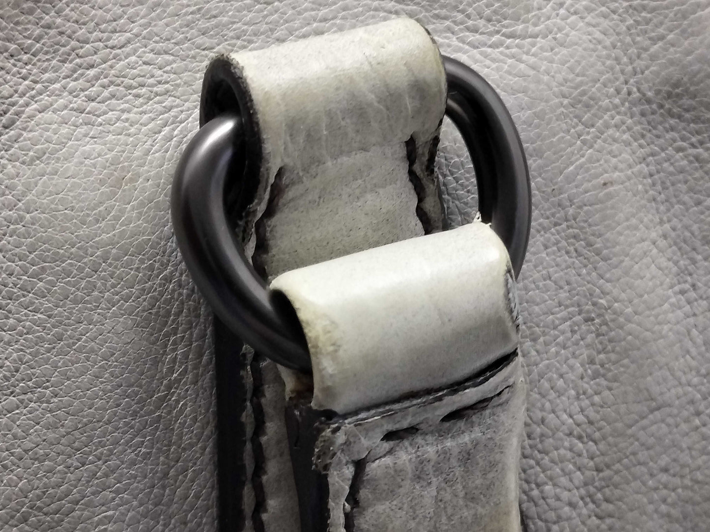 PRADA 2-Way Handbag with Strap, Gray Gradient Leather Handbag