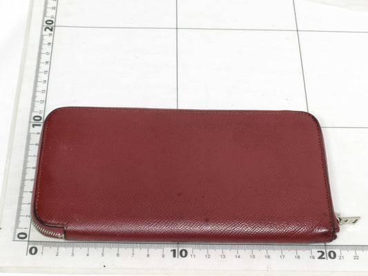 HERMES Azap Long Silk In Long Epson Bordeaux X Stamped Wallet