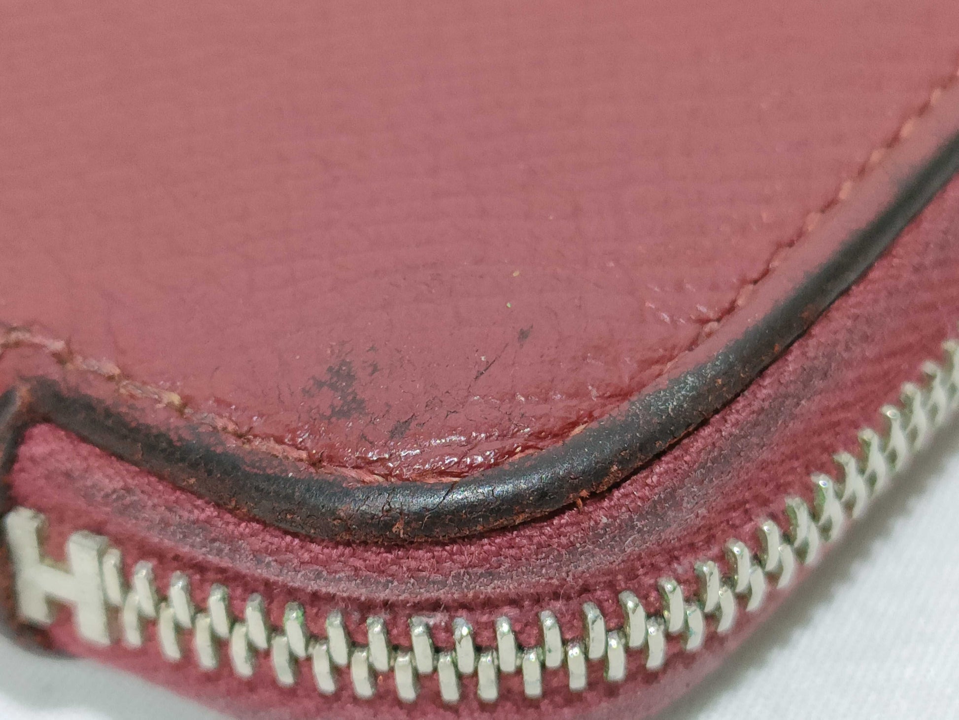 HERMES Azap Long Silk In Long Epson Bordeaux X Stamped Wallet