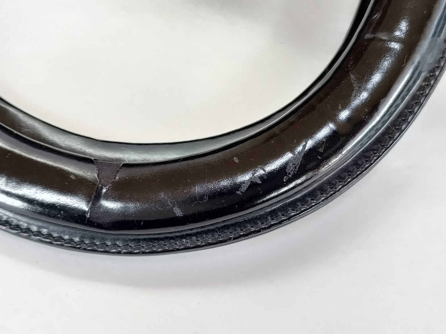 Dior Lady Dior enamel handbag, 2-way, Cannage, black, W25cm.