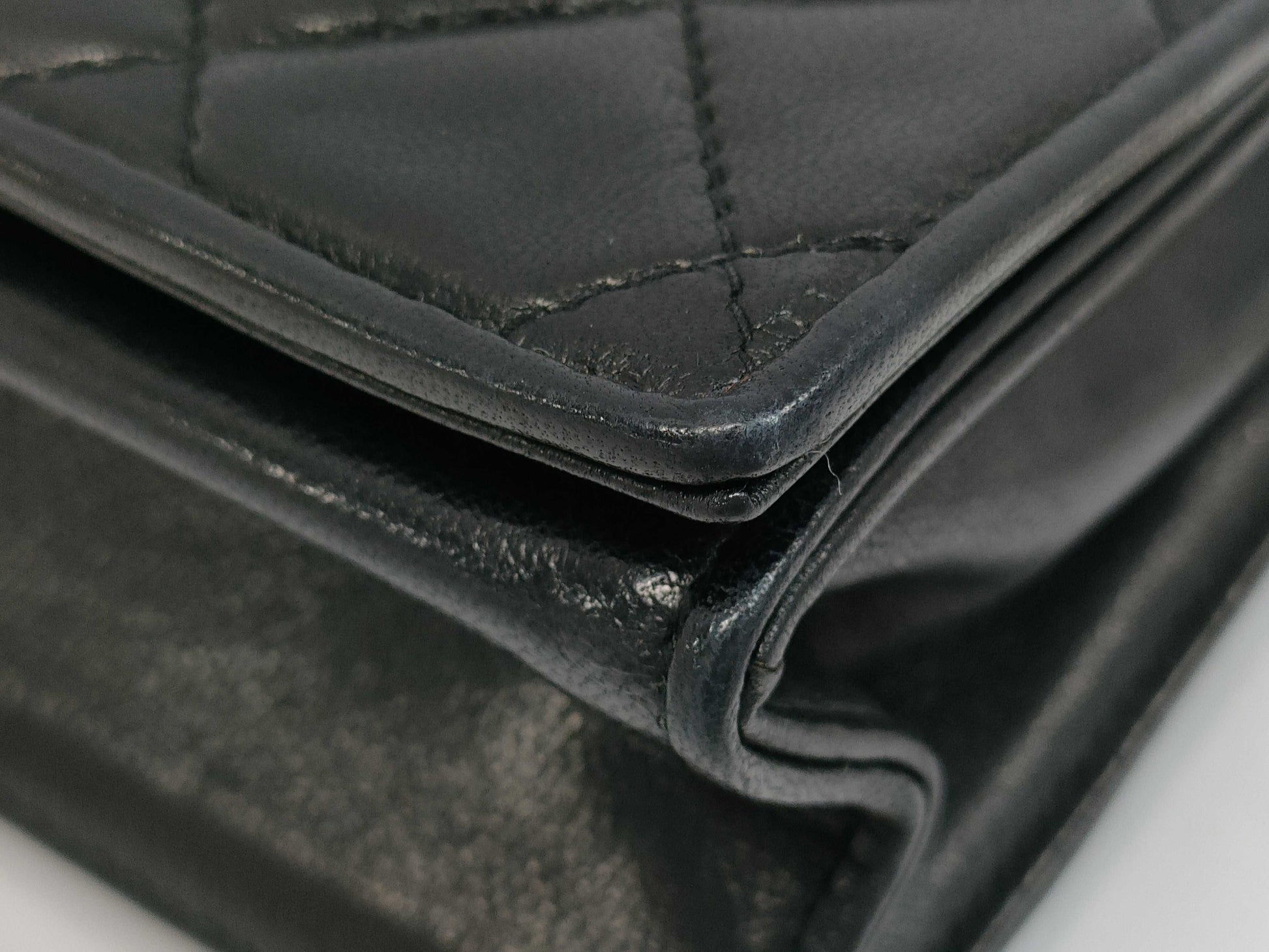 CHANEL Lambskin Matelasse Single Flap Shoulder Bag with Chain, Black, W20cm