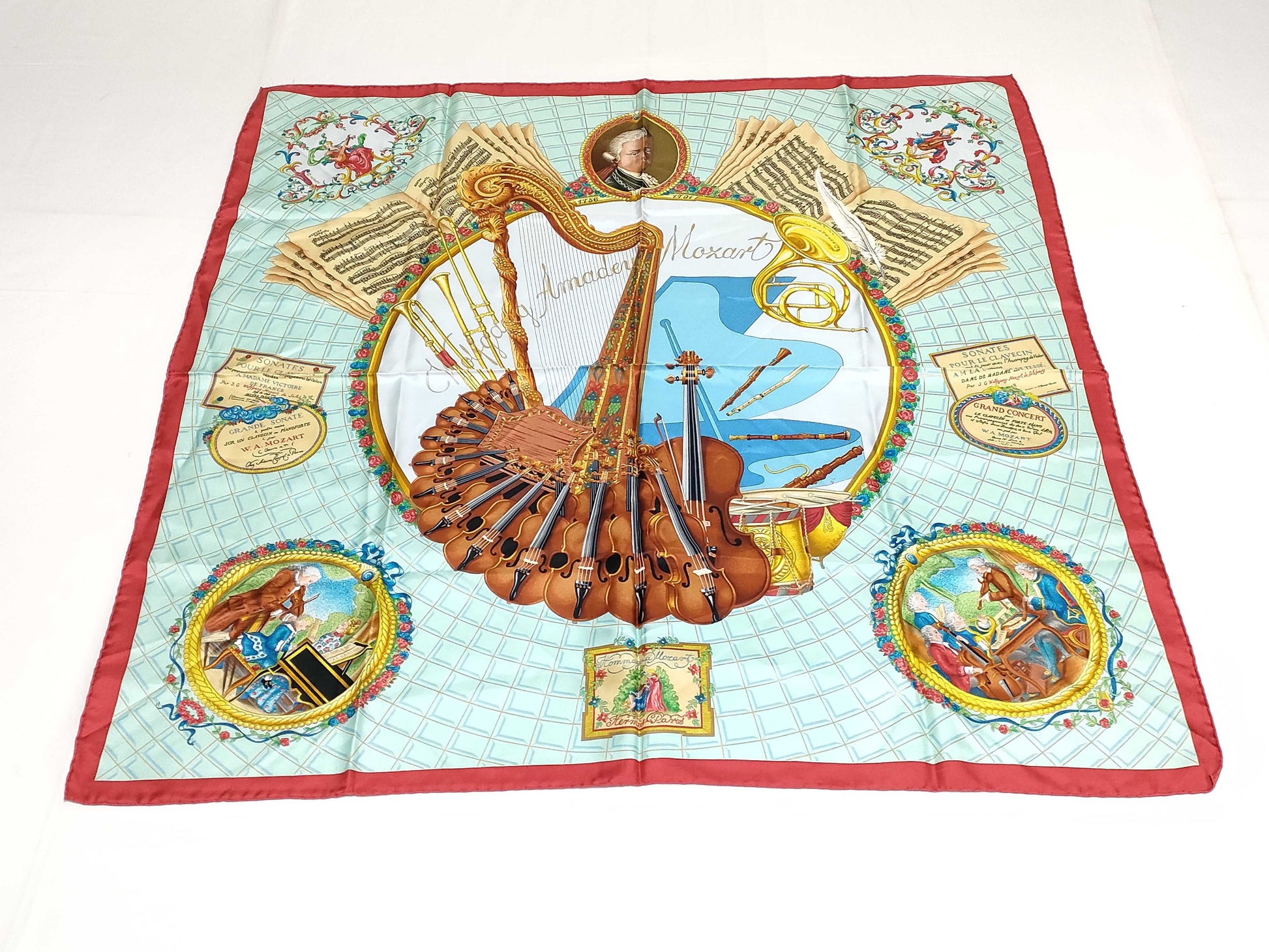 HERMES Carré Hermes Carré 90 Mozart 20 Other Accessories