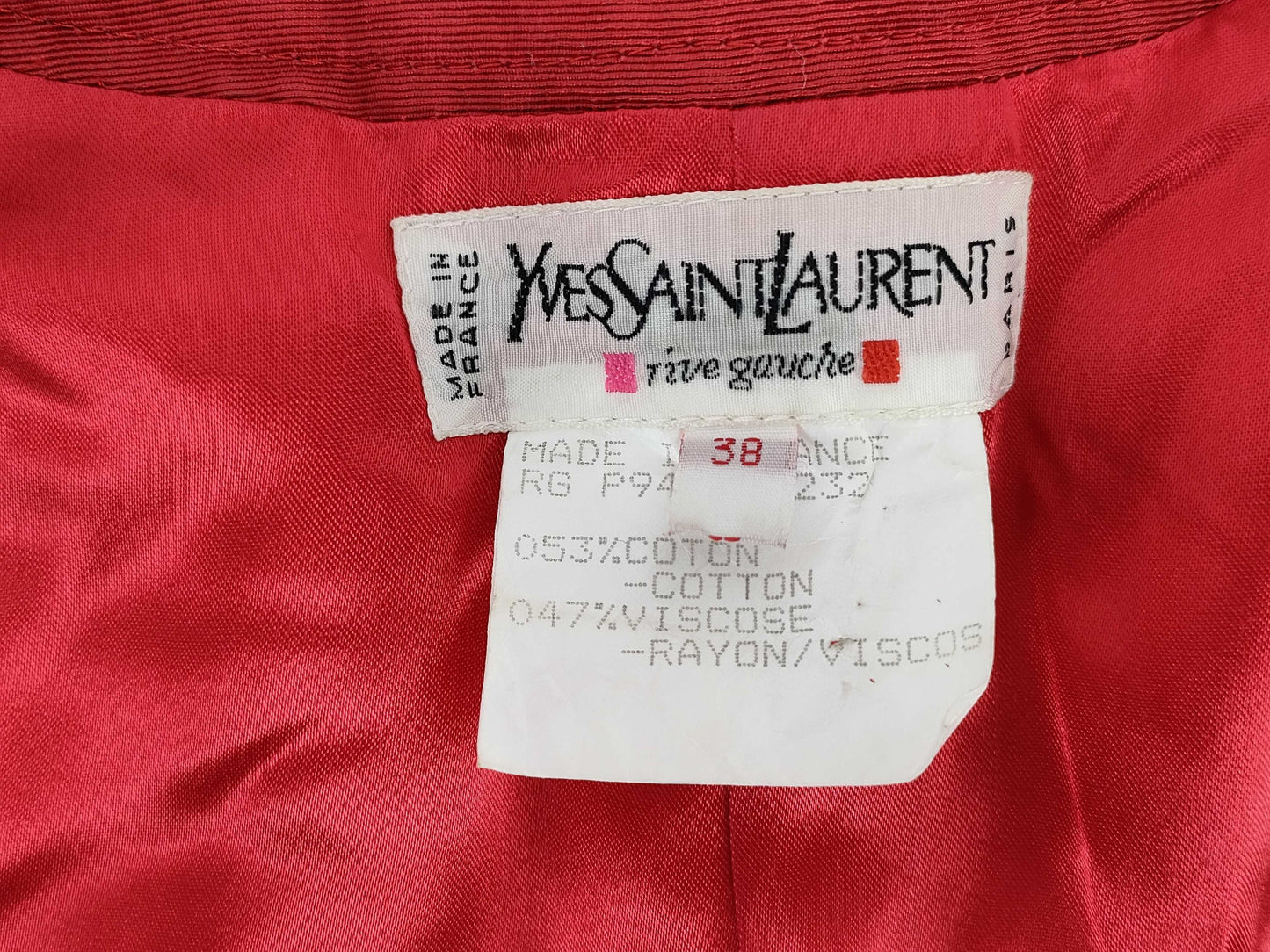 Yves Saint Laurent Rive Gauche gold button pattern jacket