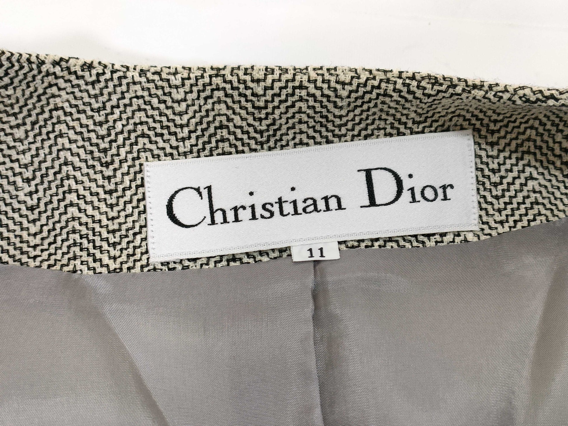 Dior Christian Dior Tweed Set with Gold Buttons and Logo Engraving, Jacket, Skirt, and Other Apparel